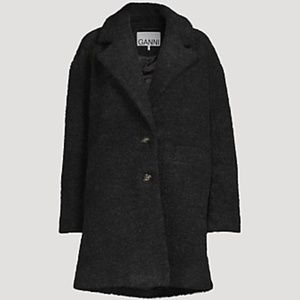 GANNI Recycled wool-blend bouclé coat
